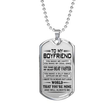 To My Boyfriend Love Girlfriend - Letter to boyfriend Dog Tag Necklace for Men